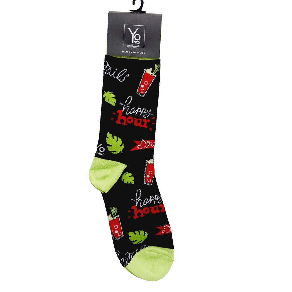 Yo Sox Socks Crew Men Women Bloody Mary Cocktails Happy Hour Alcohol NWT NEW